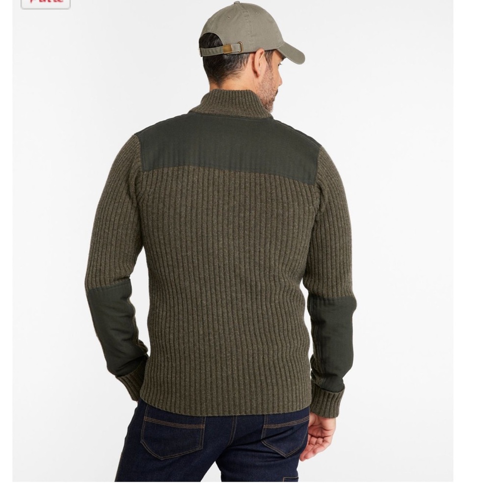 LL Bean Merino Lambswool Commando Men’s Ribbed Full Zip Sweater - Picture 12 of 12